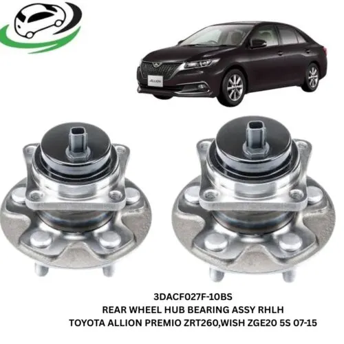 Illustration of 3dacf027f-10bs rear wheel hub bearing assembly for toyota allion, premio zrt260 and wish zge20 - 5 studs, pair (rhlh)