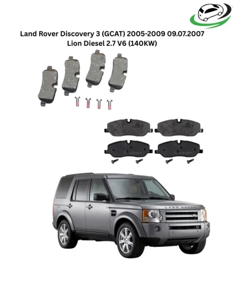 Illustration of land rover discovery 3 2.7 tdv6 front & rear brake pads (2005-2009) - kenya
