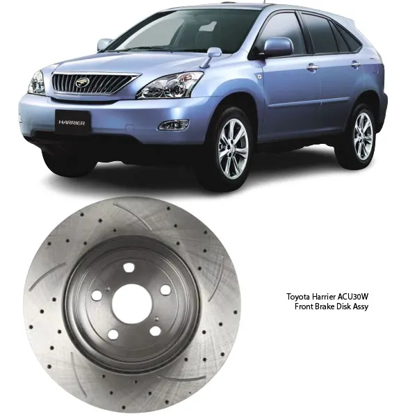 Illustration of toyota harrier acu30w slotted front brake disc assy 43512-48081