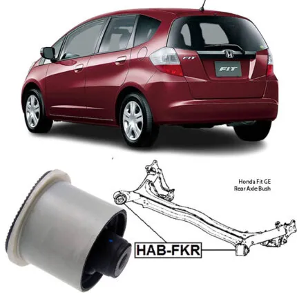 Illustration of honda fit ge rear axle bush carrier rh/lh hab-fkr