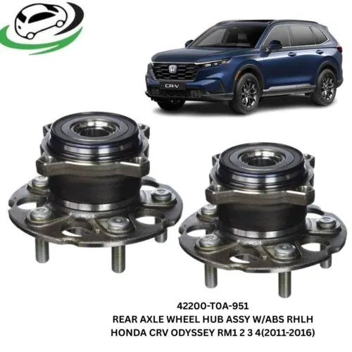 Illustration of 42200-t0a-951 rear axle wheel hub assembly with abs for honda cr-v & odyssey rm1/rm2/rm3/rm4 (2011-2016) - pair (rhlh)