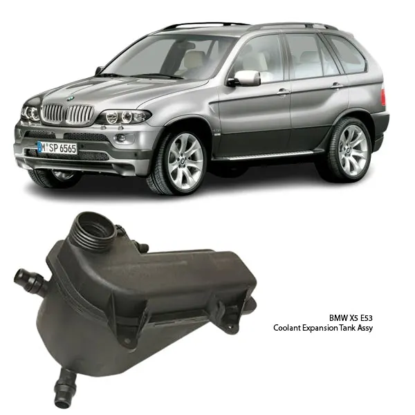 Illustration of bmw x5 e53 coolant expansion tank assy 17107514964