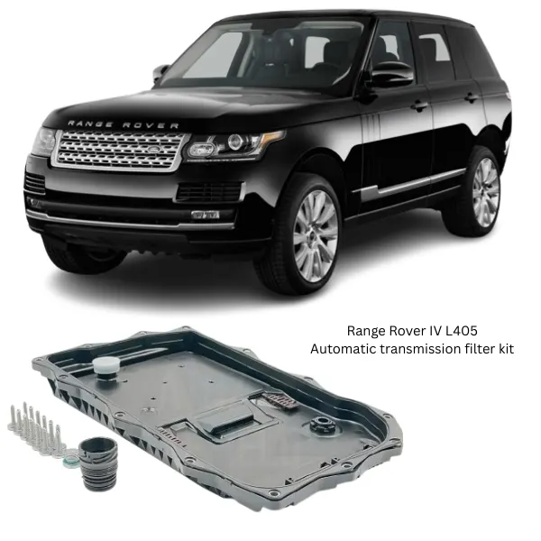 Illustration of range rover iv l405 8-speed transmission oil pan with filter gasket kit fsf-bm-002