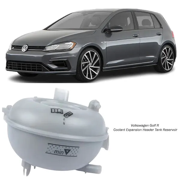 Illustration of volkswagen golf r coolant expansion header tank reservoir 5q0121407m