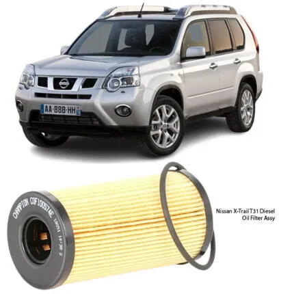 Illustration of nissan x-trail t31 diesel oil filter assy 15209-00q0a