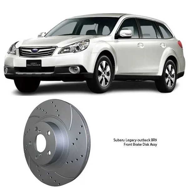 Illustration of subaru legacy outback br9 slotted front brake disc assy 26300-fe040
