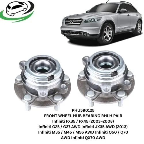 Illustration of phu590125 front wheel hub bearing for infiniti fx, m, g, q and qx series - pair rhlh