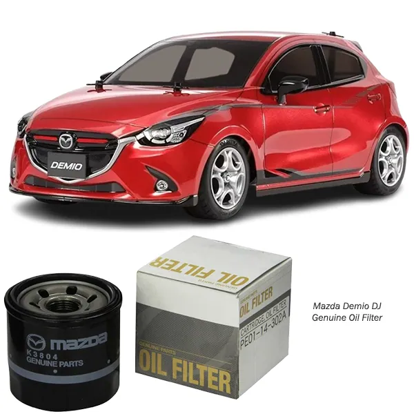 Illustration of mazda demio dj genuine oil filter pe01-14-302a