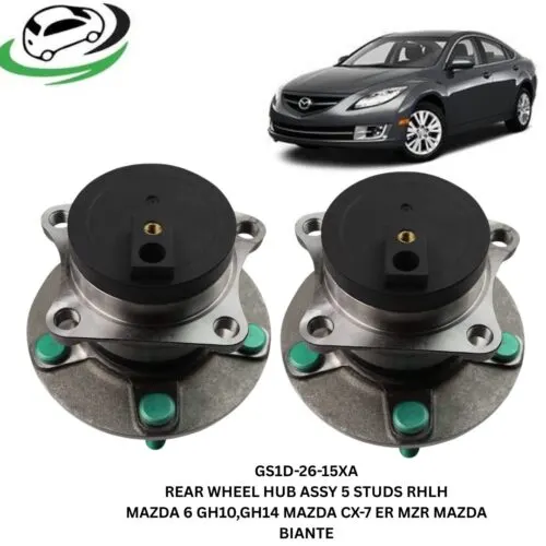 Illustration of gs1d-26-15xa rear wheel hub assembly for mazda 6 gh10/gh14, cx-7 er mzr and biante - 5 studs, pair (rhlh)