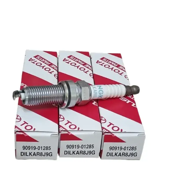 Illustration of genuine toyota spark plug dilkar8j9g for auris e18, corolla e21, toyota x1 ngx50r