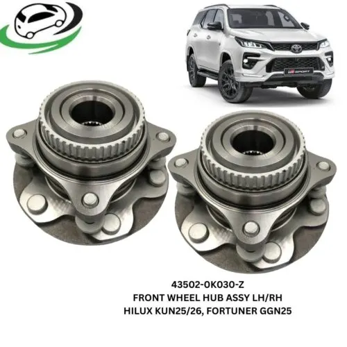 Illustration of toyota hilux fortuner 43502-0k030-z front wheel hub assembly pair rhlh