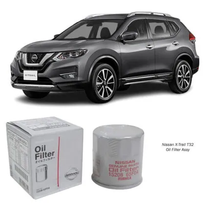 Illustration of nissan x-trail t32 oil filter assy 15208-65f0a