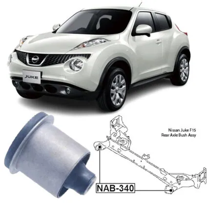 Illustration of nissan juke f15 rear axle arm bush nab-340