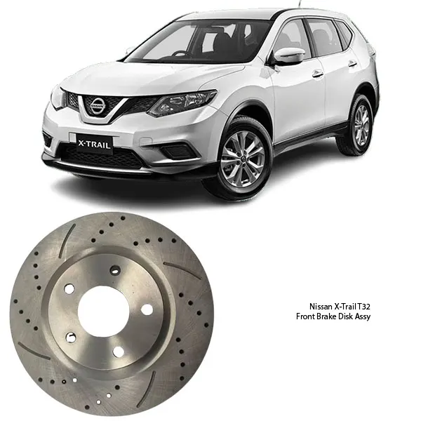 Illustration of nissan x-trail t32 slotted front brake disc assy 40206-4ce0a